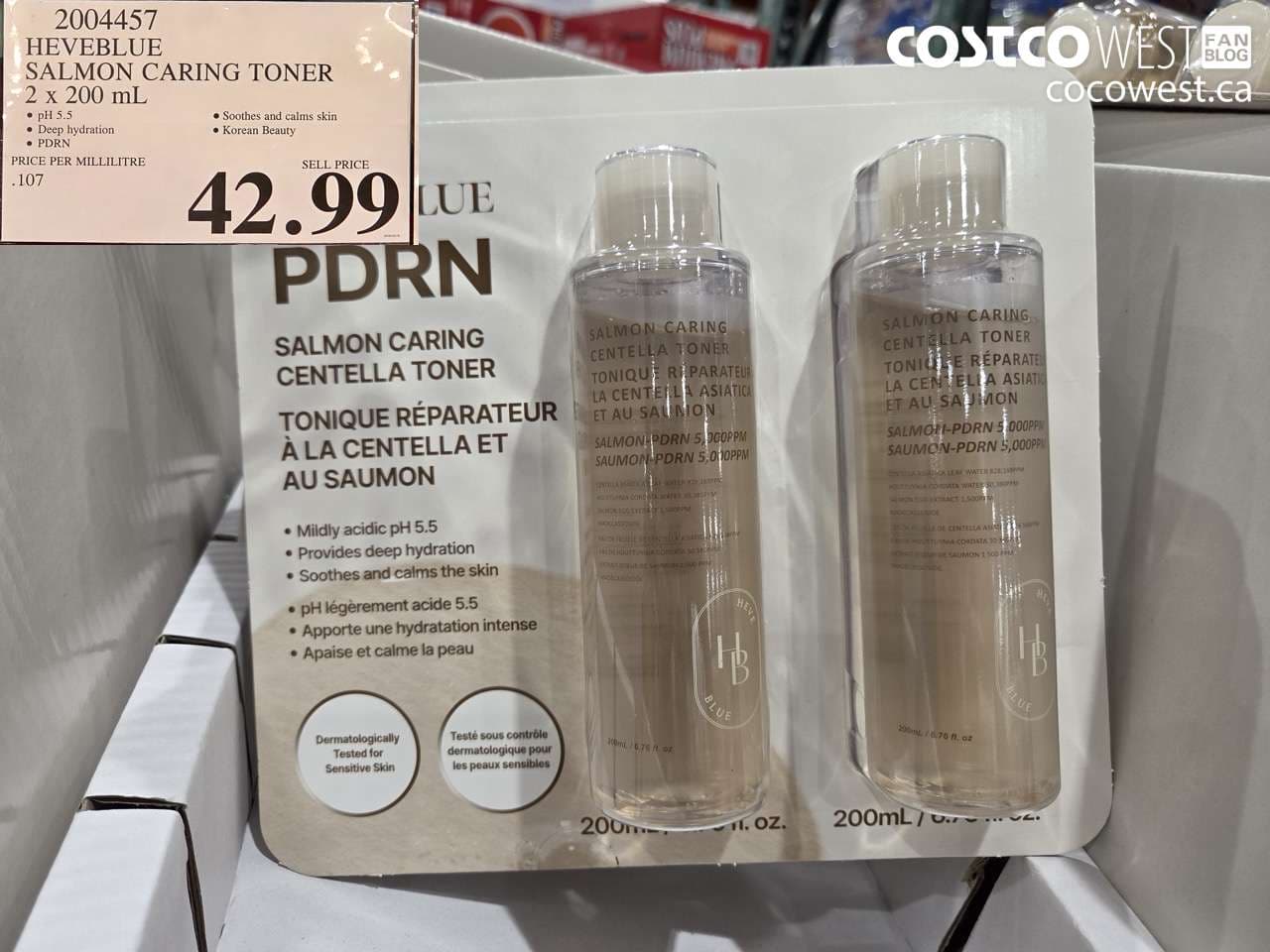 heveblue salmon caring toner 2 x 200ml