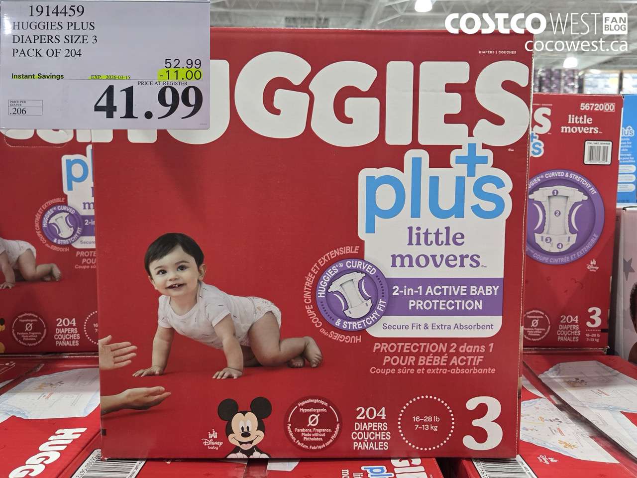 HUGGIES PLUS DIAPERS SIZE 3 PACK OF 204