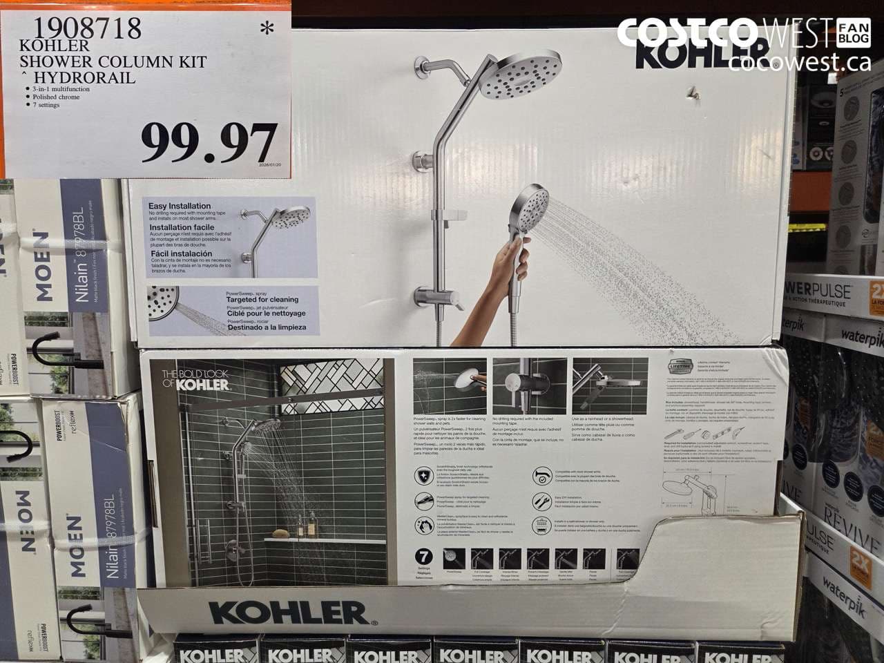 kohler shower column kit hydrorail
