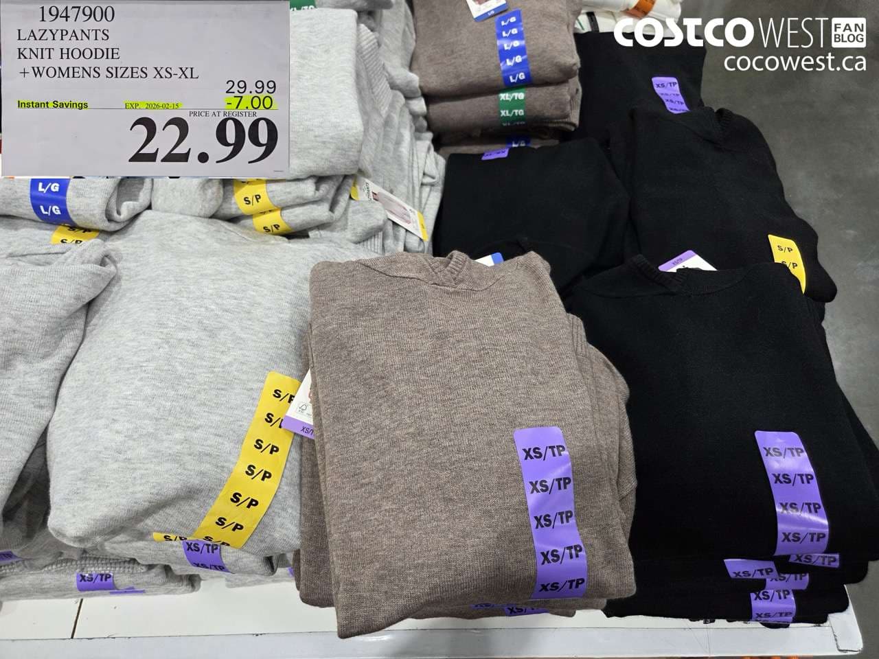 LAZYPANTS KNIT HOODIE WOMENS SIZES XS-XL