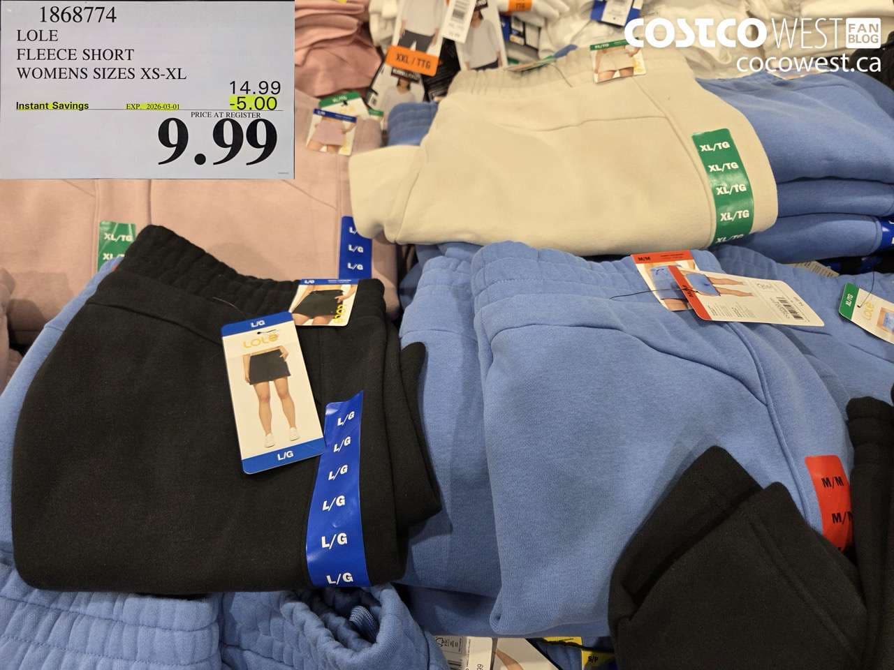 LOLE FLEECE SHORT WOMENS SIZES XS-XL