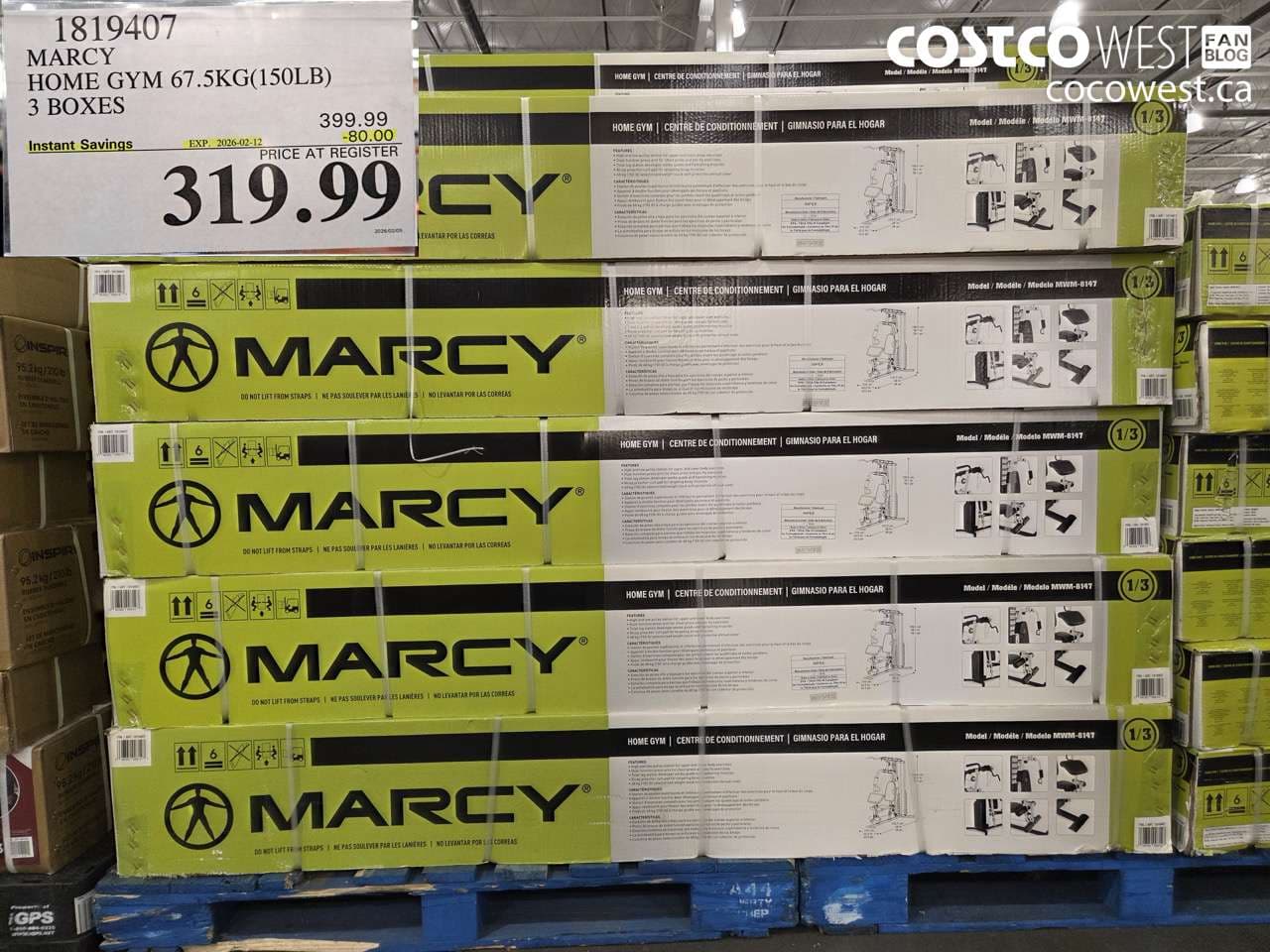 MARCY HOME GYM 67.5KG(150LB) 3 BOXES