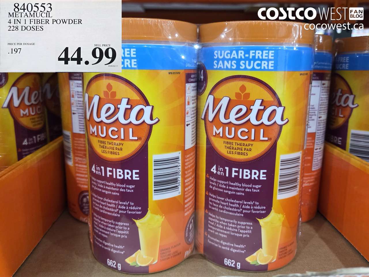 METAMUCIL 4 IN 1 FIBER POWDER 228 DOSES