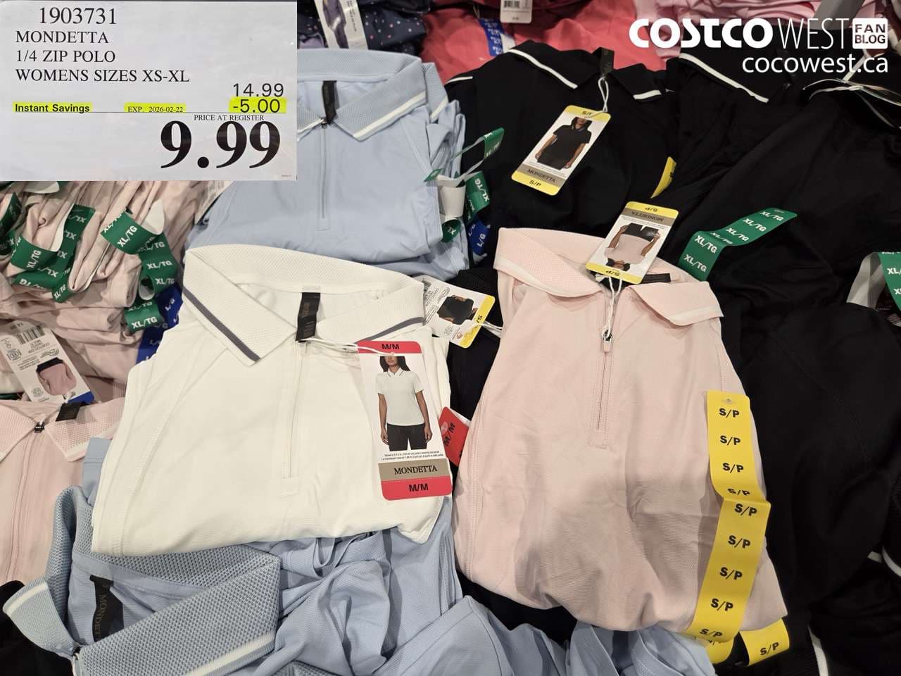 MONDETTA 1/4 ZIP POLO WOMENS SIZES XS-XL