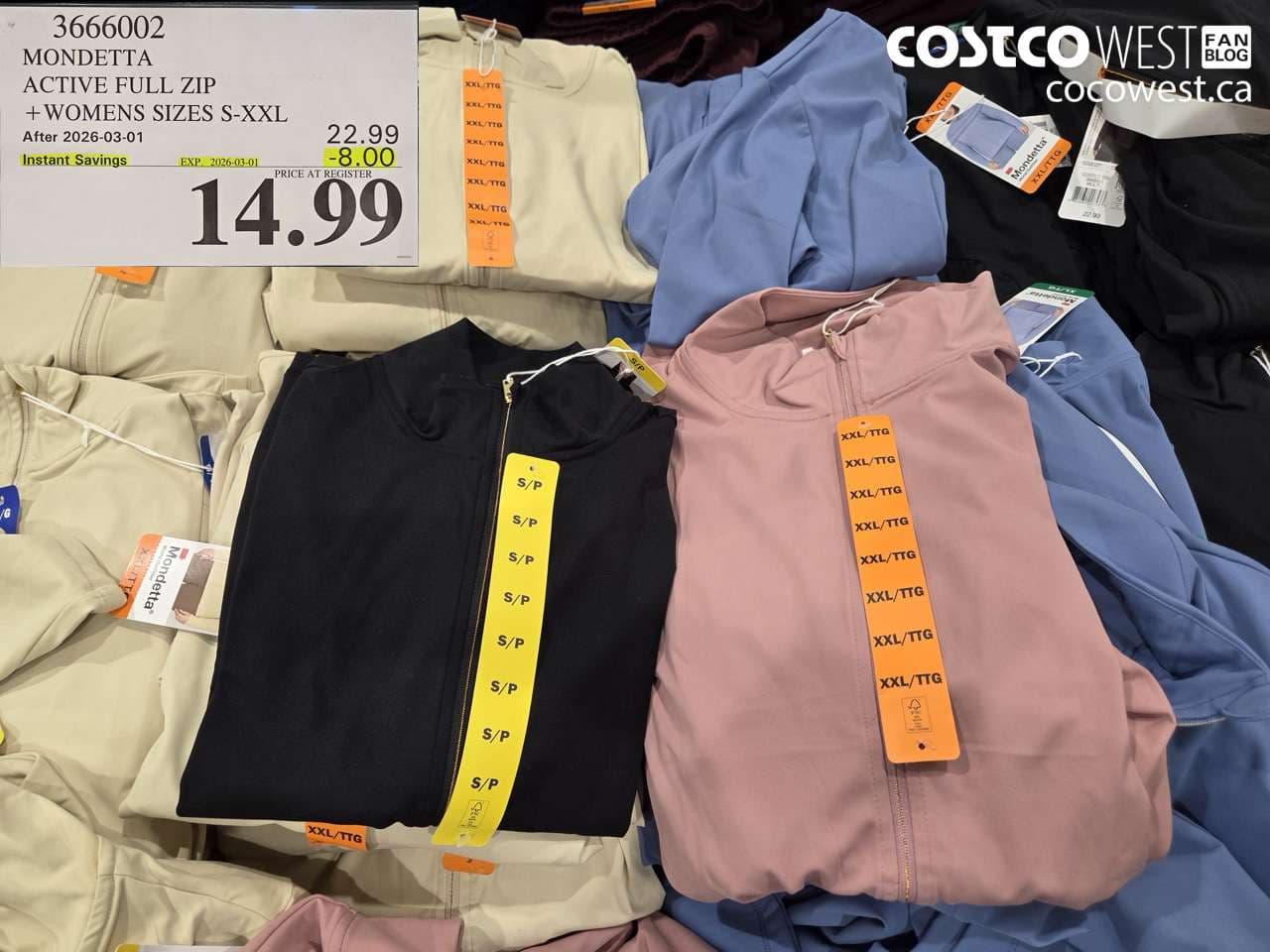 mondetta active full zip  womens sizes sxxl