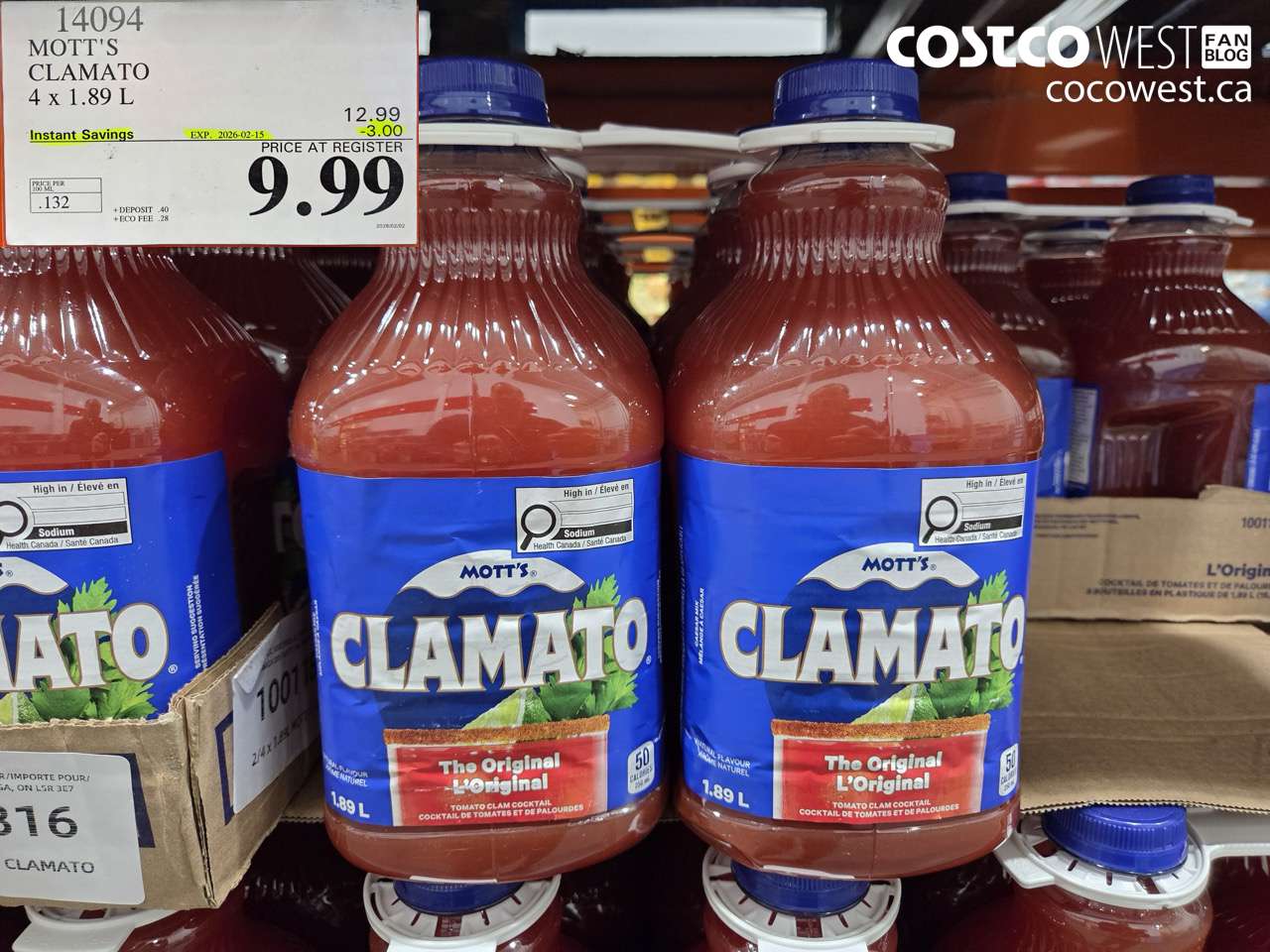 MOTTS CLAMATO JUICE 4 X 1.89 L