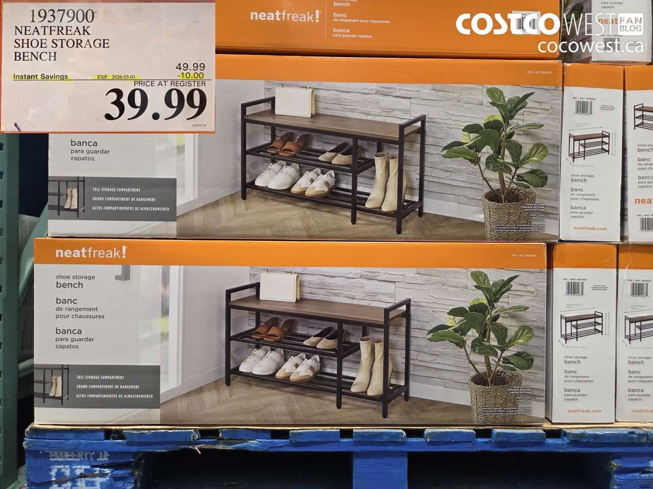 neatfreak shoe storage bench