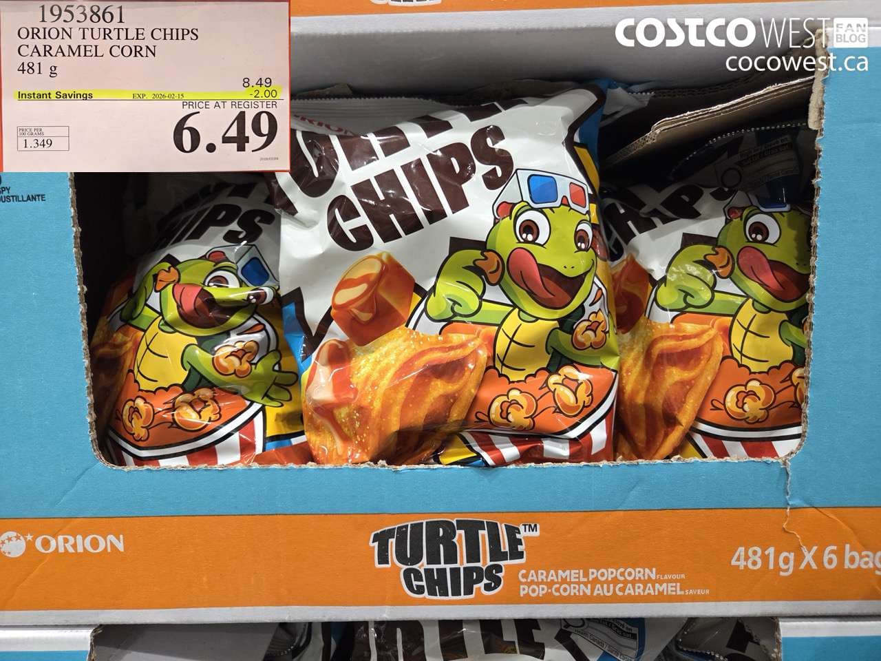 ORION TURTLE CHIPS CARAMEL CORN 481 g