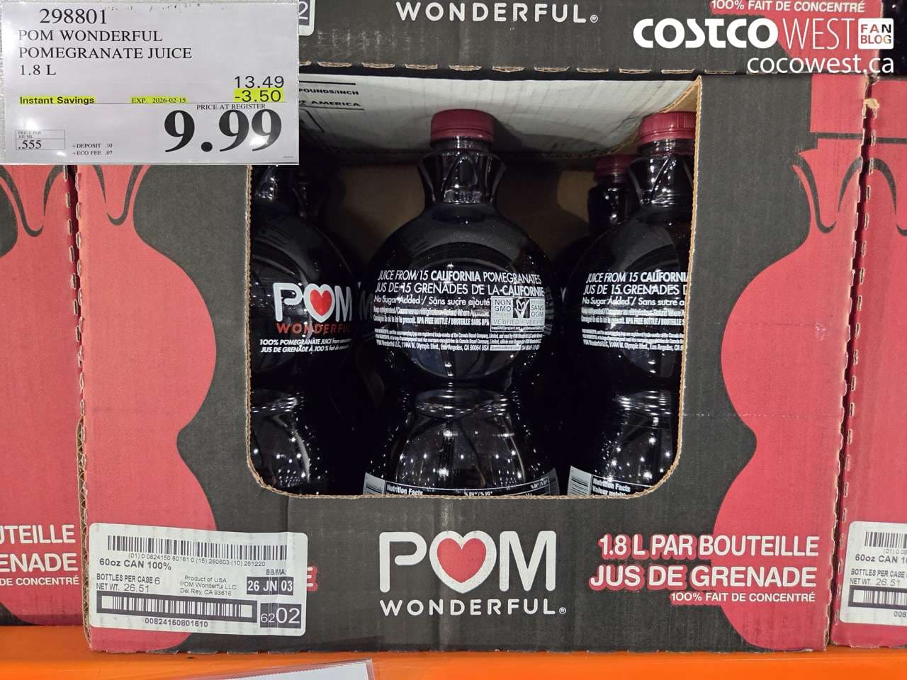 POM WONDERFUL POMEGRANATE JUICE 1.8 L