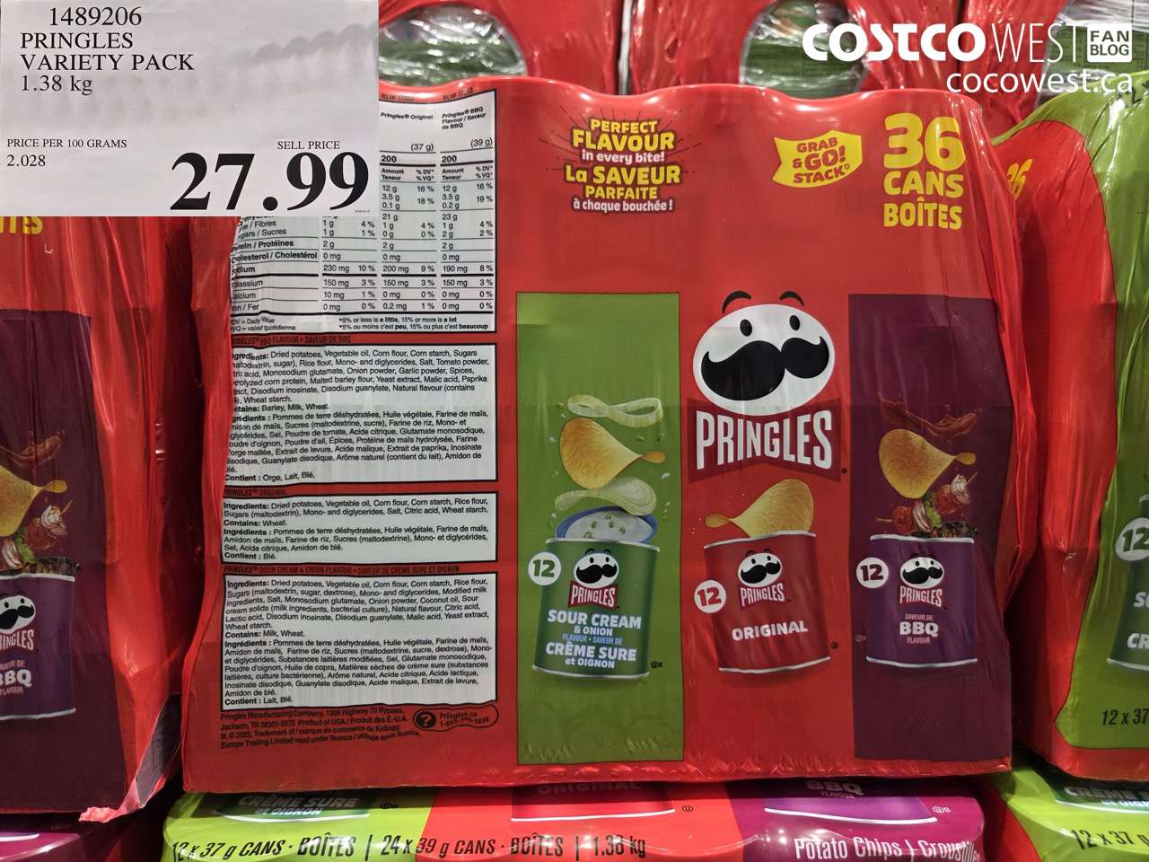 PRINGLES VARIETY PACK 1.38 kg