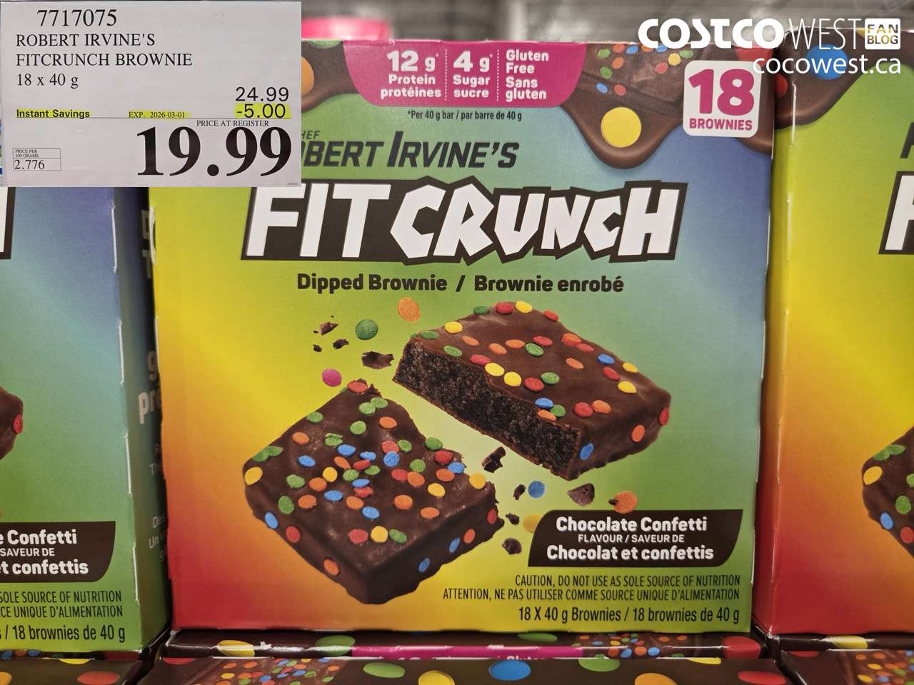 robert irvines fitcrunch brownie 18 x 40g