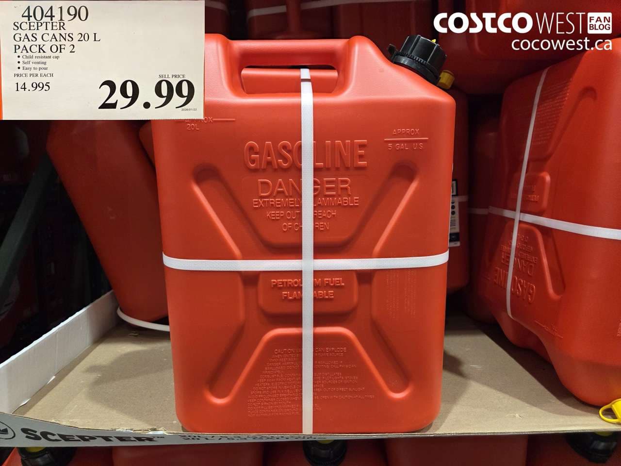 SCEPTER GAS CANS 20 L PACK OF 2