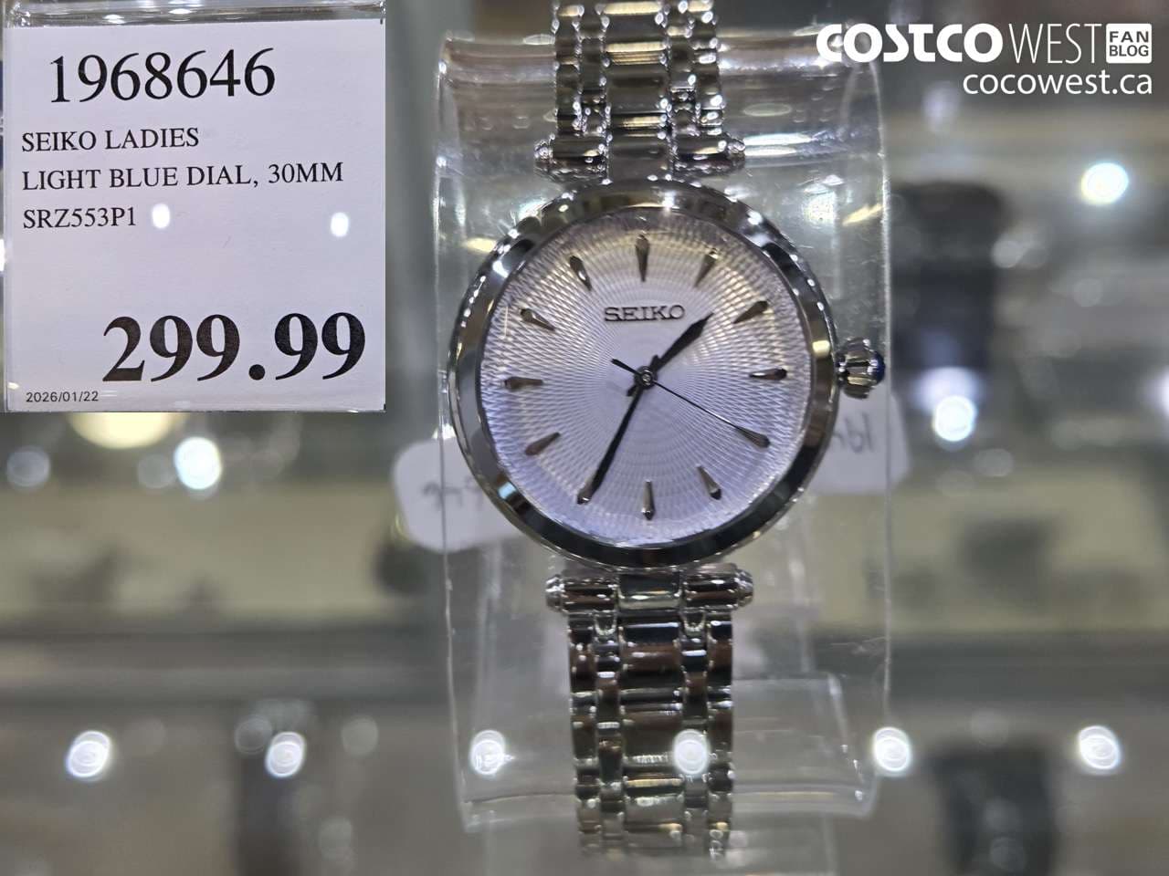 SEIKO LADIES LIGHT BLUE DIAL, 30MM SRZ553P1