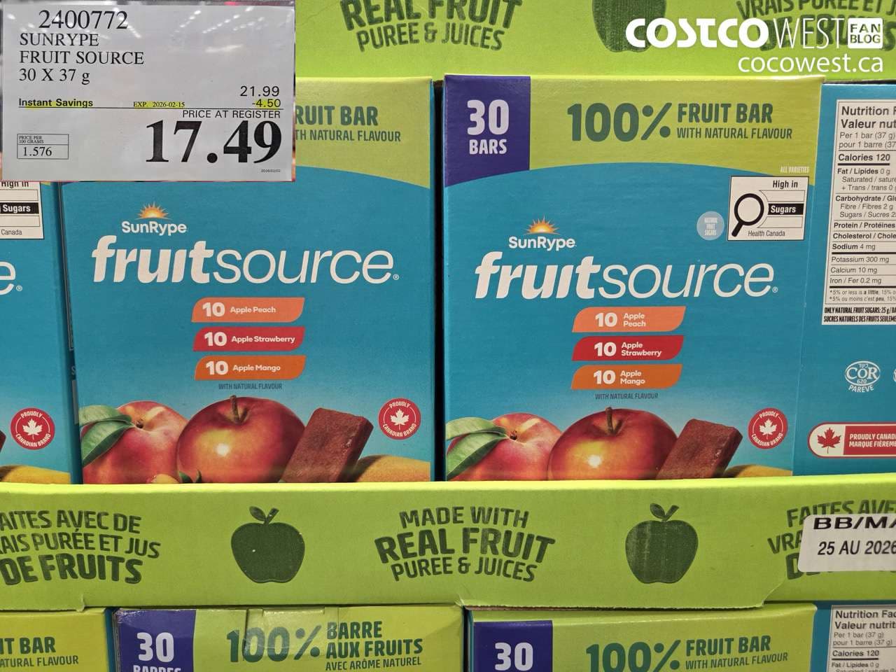 SUNRYPE FRUIT SOURCE 30 X 37 g