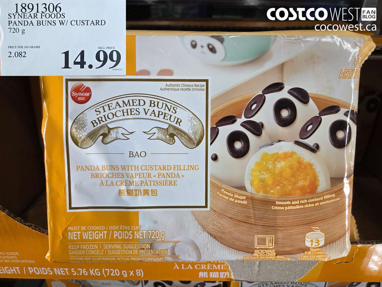SYNEAR FOODS PANDA BUNS W/ CUSTARD 720 g