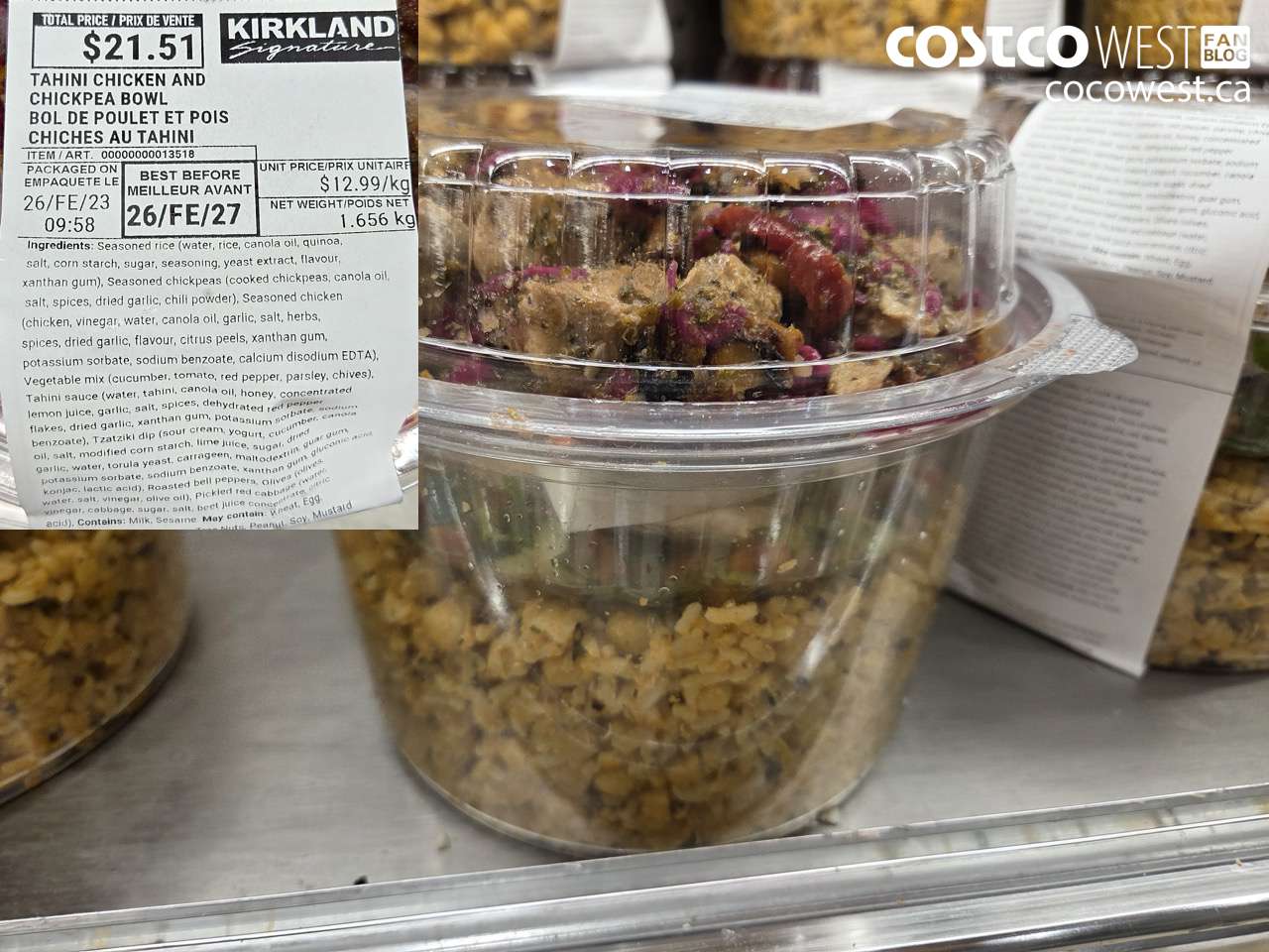 tahini chicken and chickpea bowl