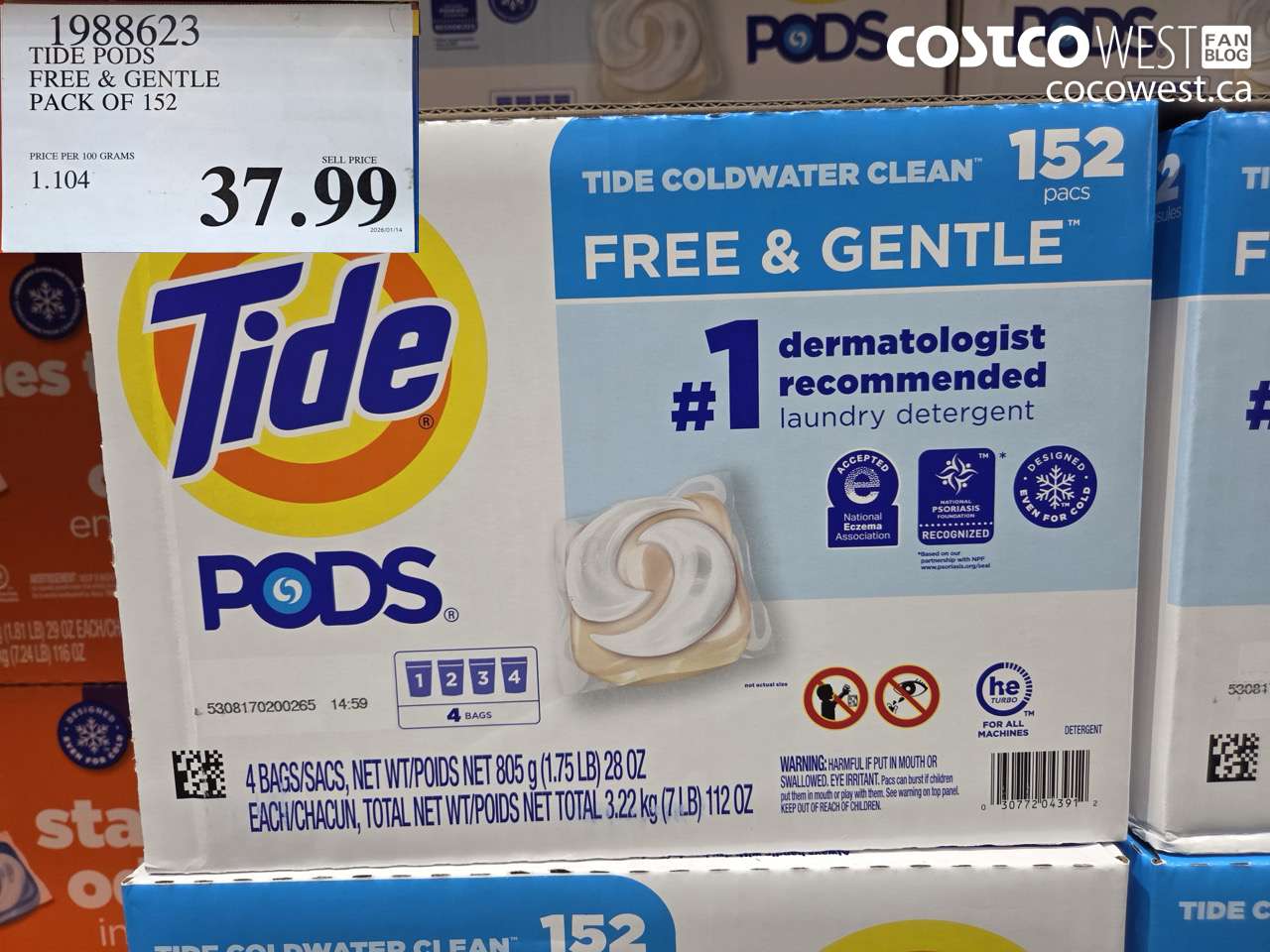 TIDE PODS FREE & GENTLE PACK OF 152