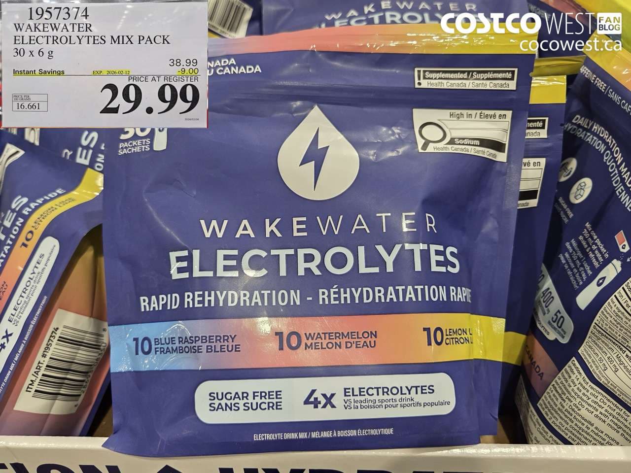 WAKEWATER ELECTROLYTES MIX PACK 30 x 6 g