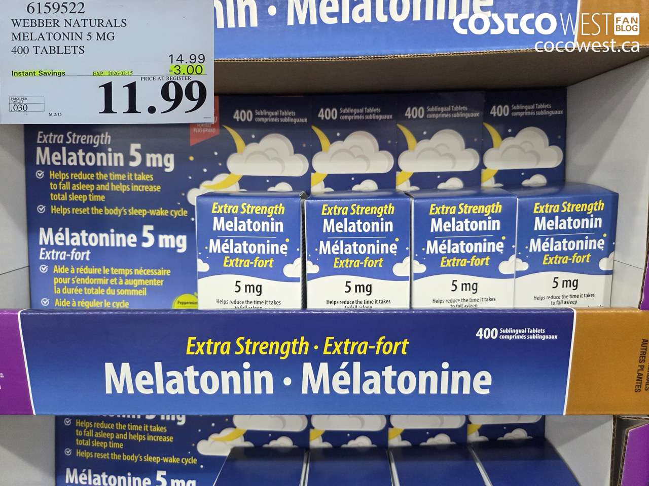 WEBBER NATURALS MELATONIN 5 MG 400 TABLETS