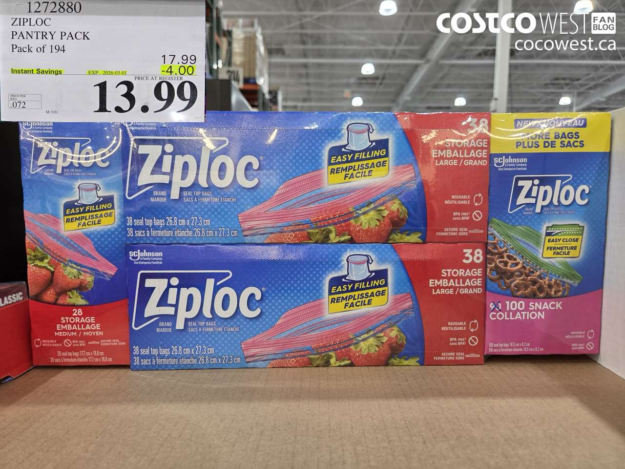 ZIPLOC PANTRY PACK PACK OF 194