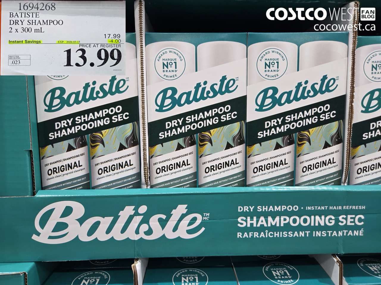 batiste dry shampoo 2 x 300 ml