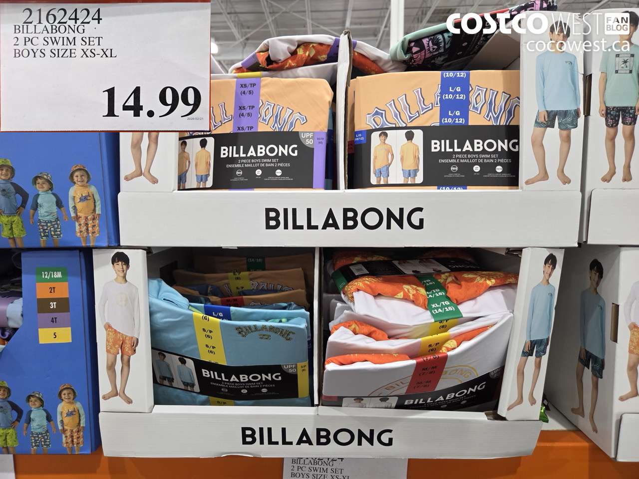 billabong 2 pc swim set boys size xsxl