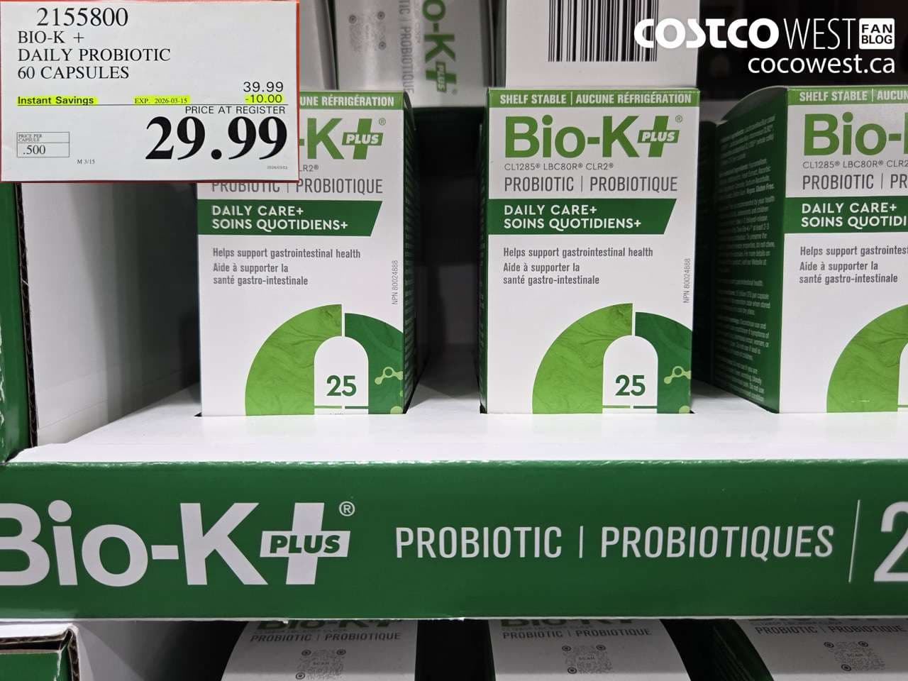 biok  daily probiotic 60 capsules