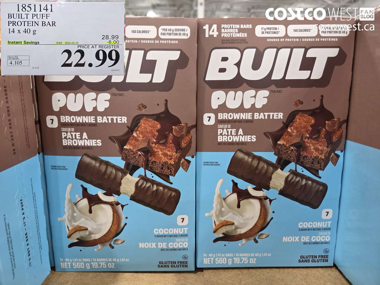 built puff protein bar 14 x 40 g