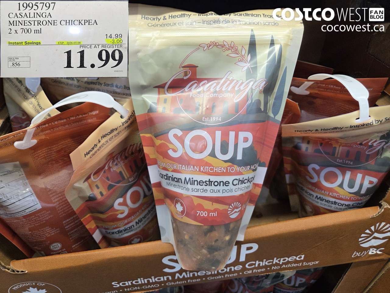 casalinga minestrone chickpea 2 x 700 ml