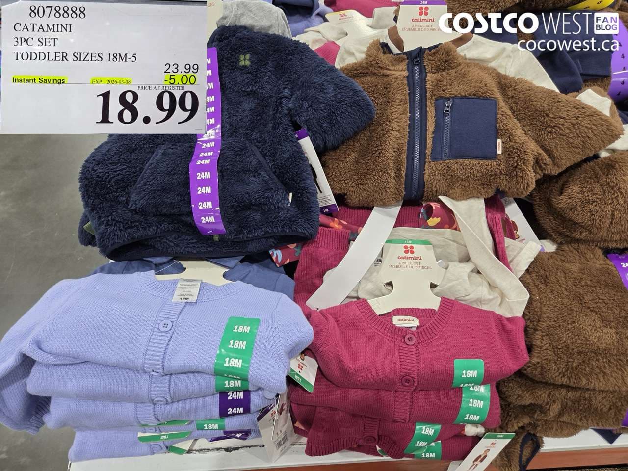 CATAMINI 3PC SET TODDLER SIZES 18M-5