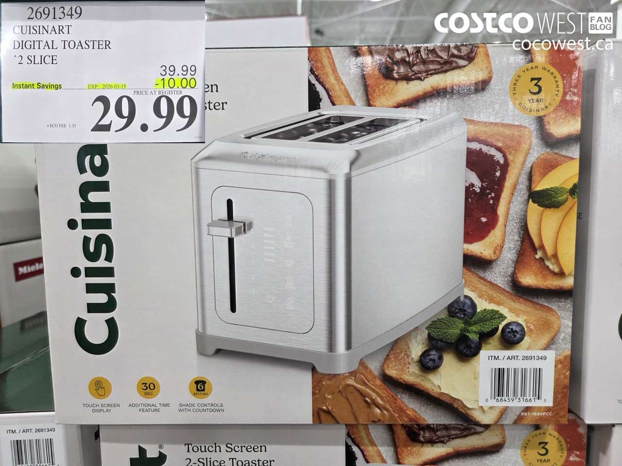 CUISINART DIGITAL TOASTER 2 SLICE