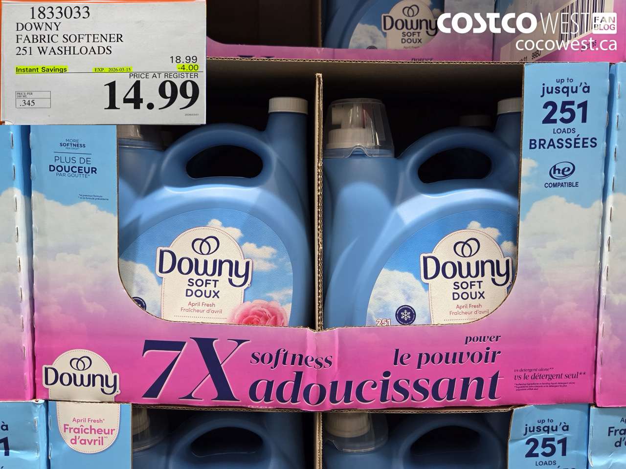 downy fabric softener 251 washloads