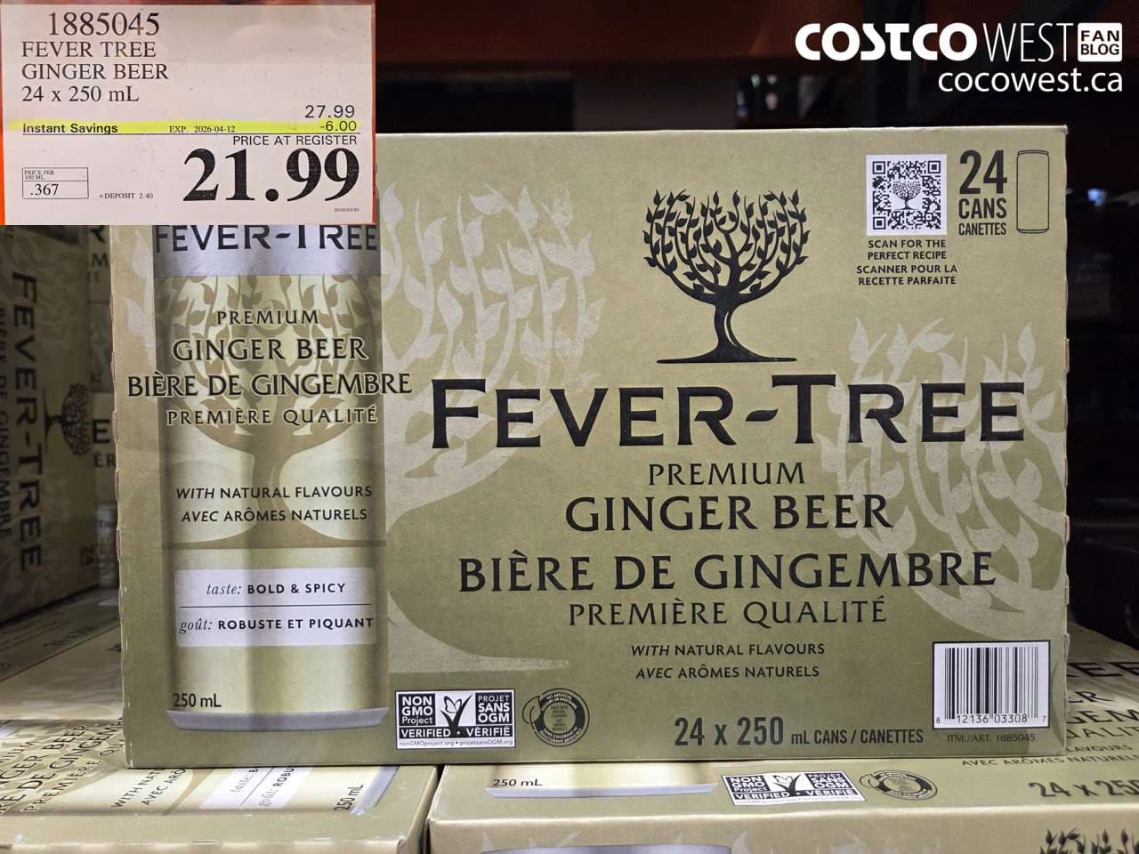 FEVER TREE GINGER BEER 24 X 250 ML
