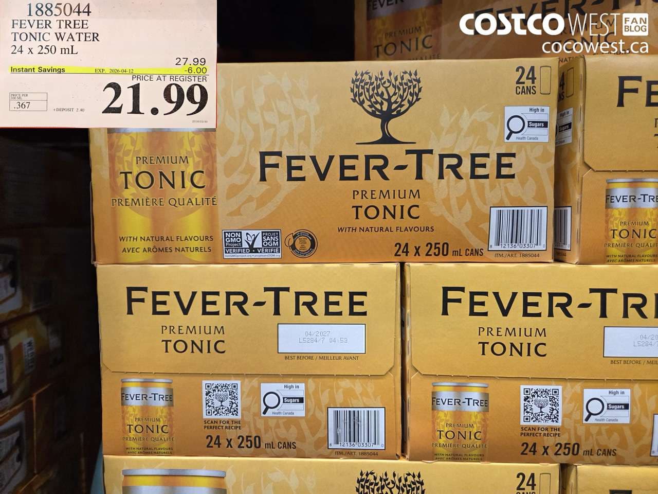FEVER TREE TONIC WATER 24 X 250 ML