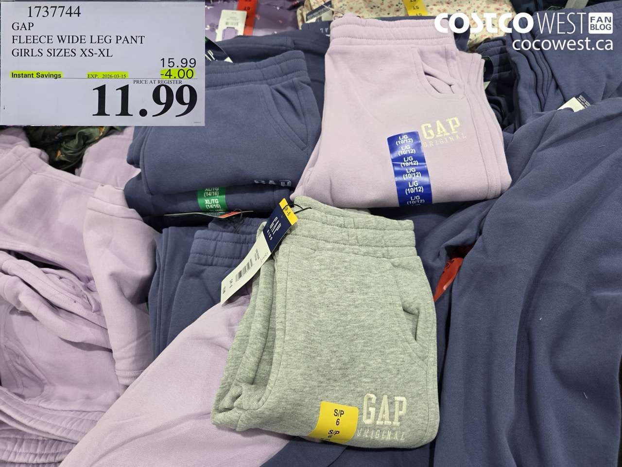 fleece wide leg pant girls sizes xsxl