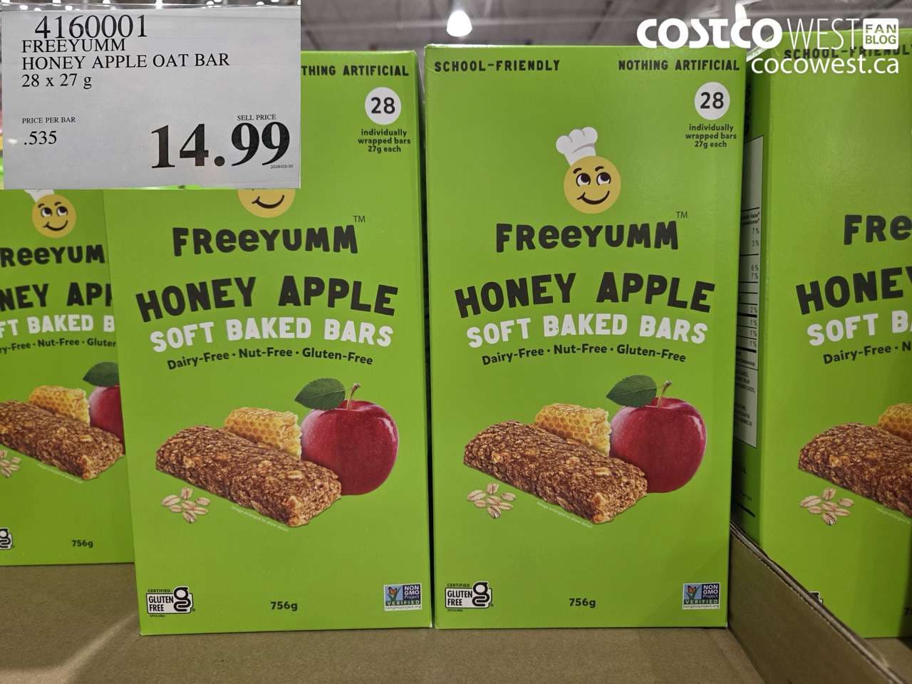 FREEYUMM HONEY APPLE OAT BAR 28 X 27G