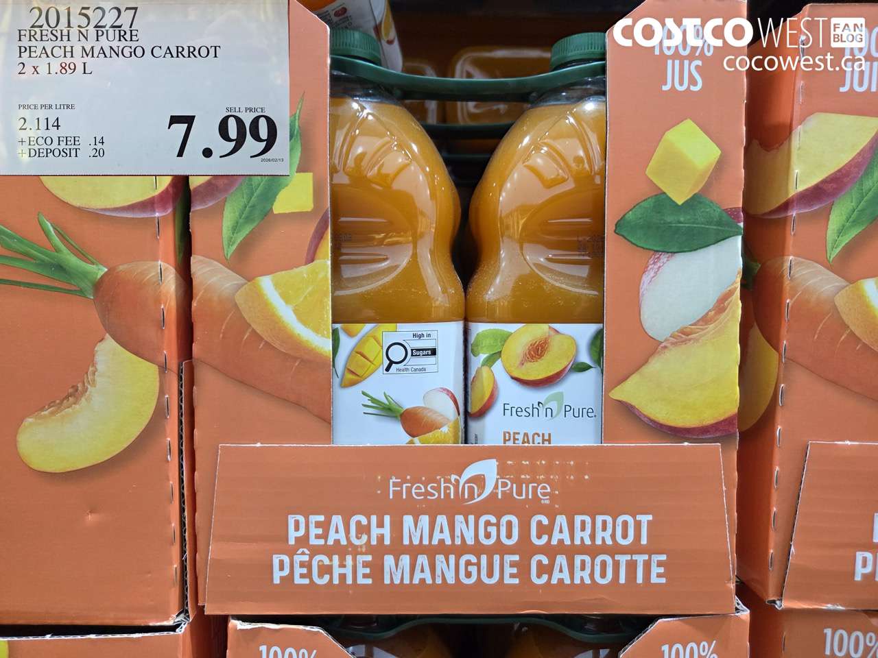FRESH N PURE PEACH MANGO CARROT 2 X 1.89 L