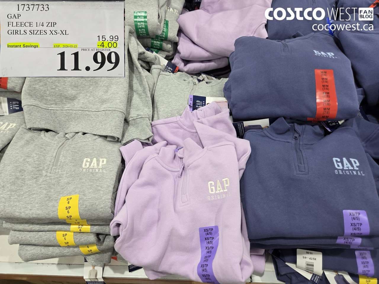 gap fleece 14 zip girls sizes xsxl