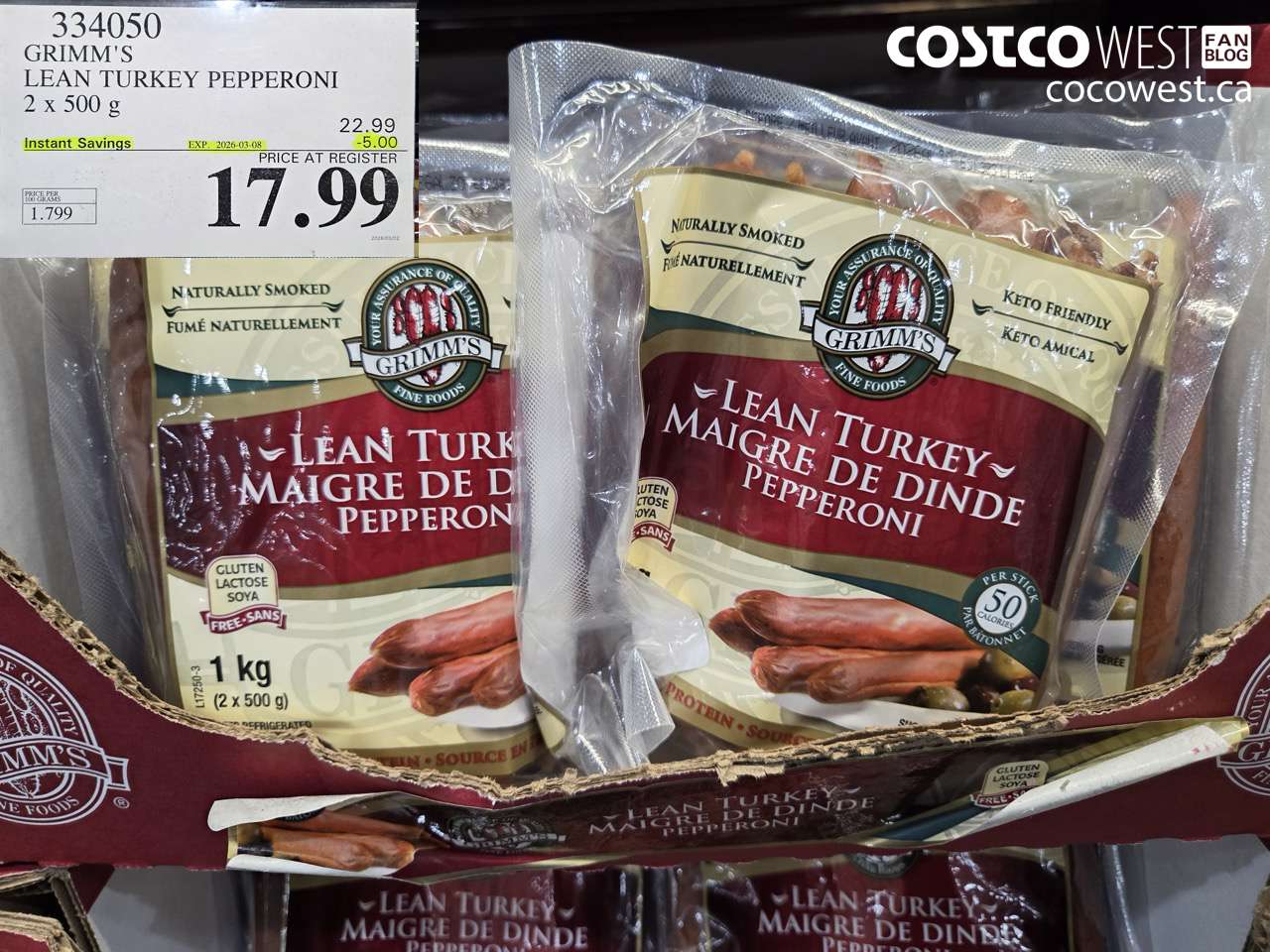 GRIMM’S LEAN TURKEY PEPPERONI 2 X 500G