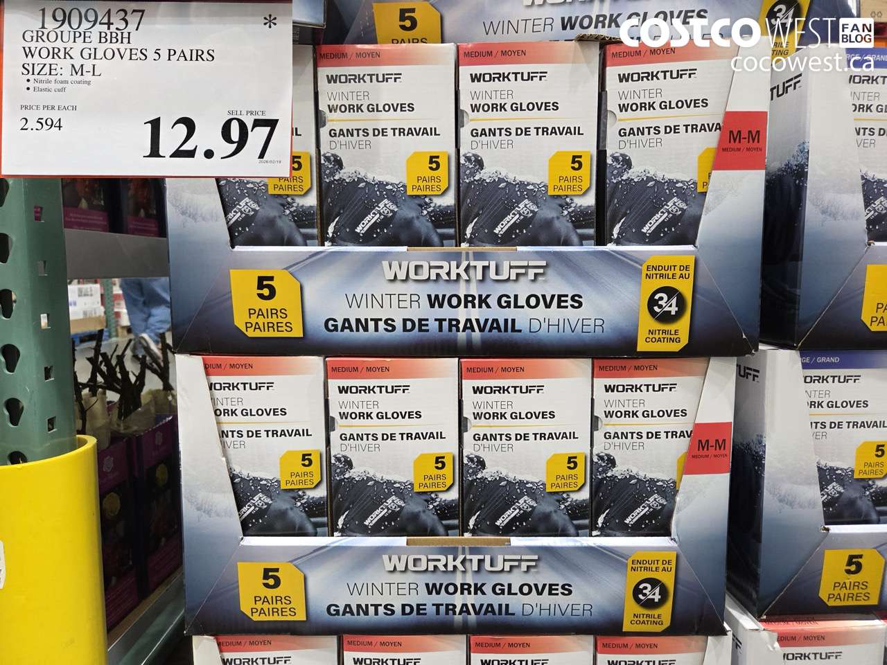 groupe bbh work gloves 5 pairs size ml