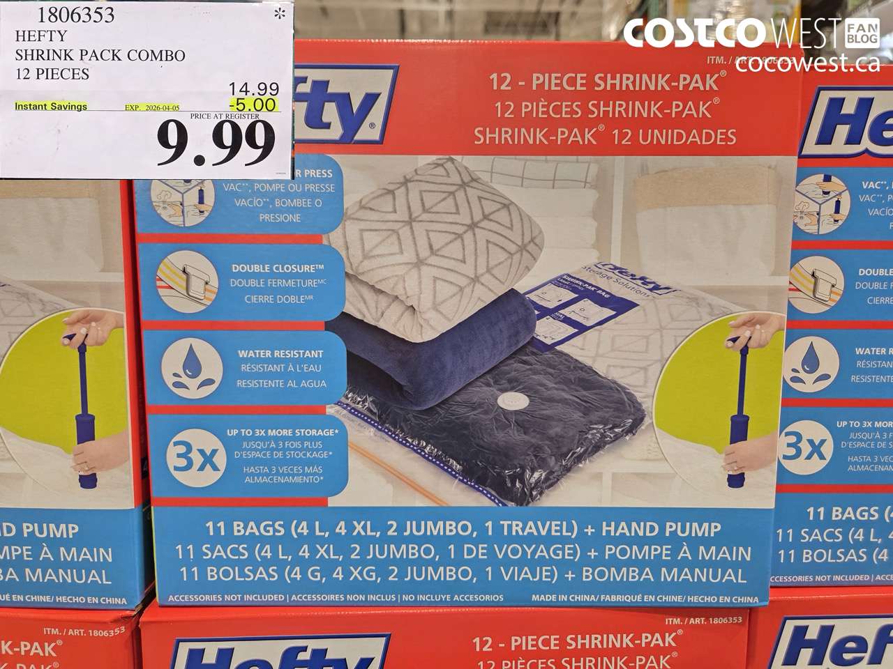 HEFTY SHRINK PACK COMBO 12 PIECES