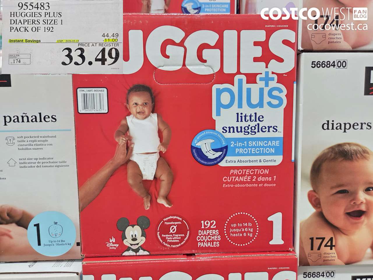 huggies plus diapers size 1 pack of 192