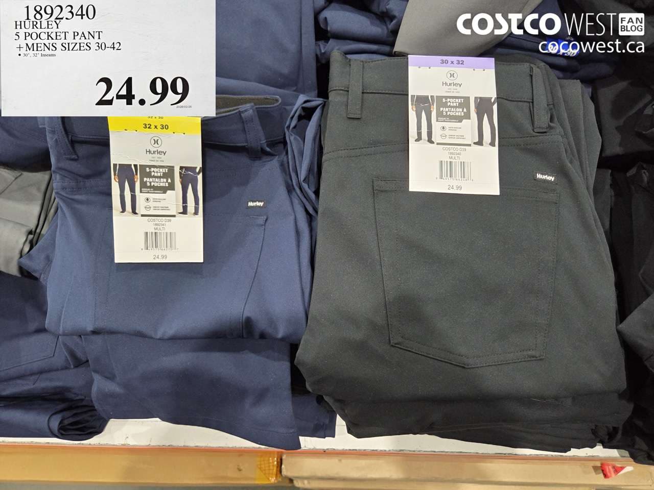 HURLEY 5 POCKET PANT + MENS SIZES 30-42