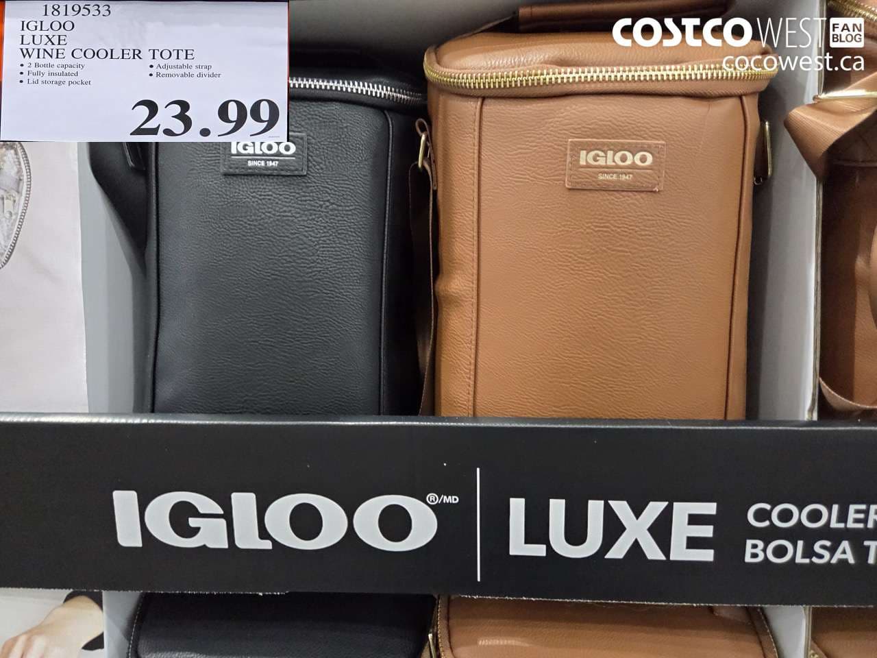 IGLOO LUXE WINE COOLER TOTE