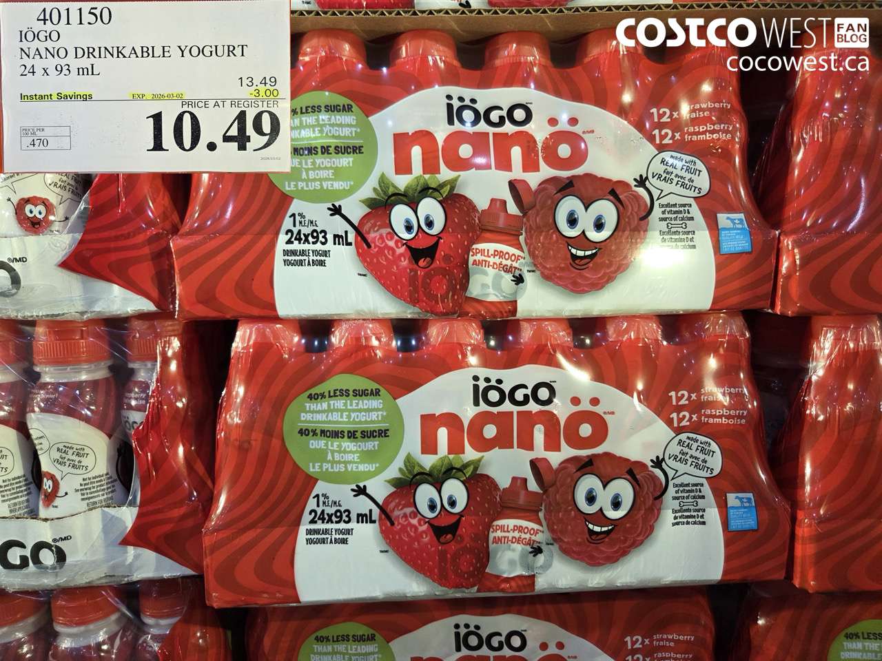 igo nano drinkable yogurt 24 x 93 ml