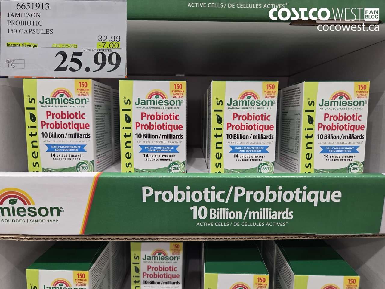 jamieson probiotic 150 capsules
