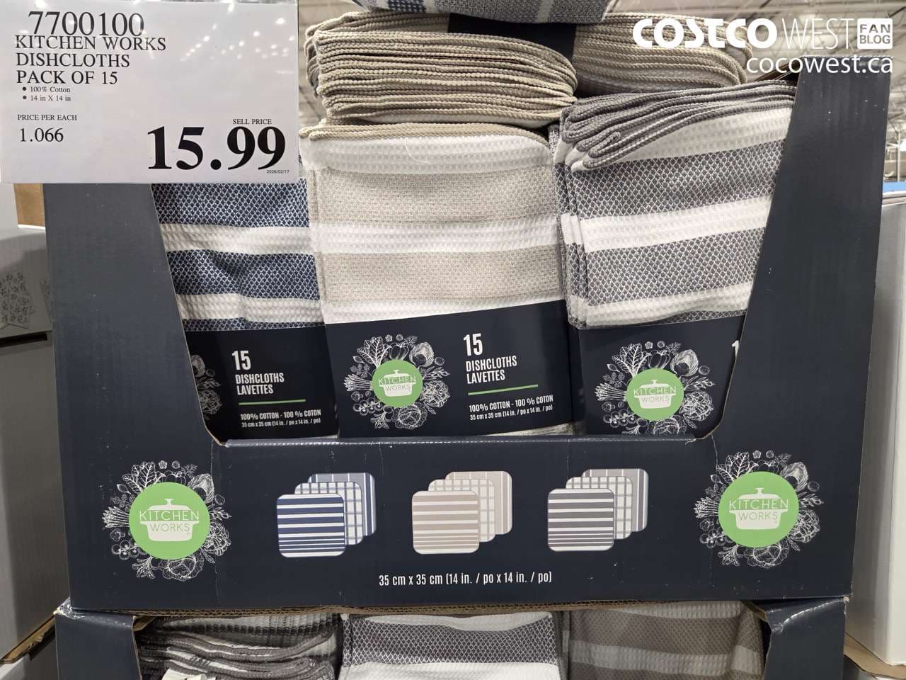 KITCHEN WORKS DISHCLOTHS PACK OF 15