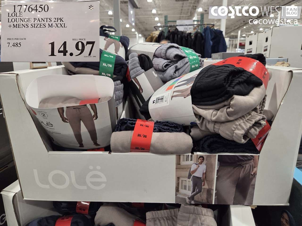 LOLE LOUNGE PANTS 2PK +MENS SIZES M-XXL