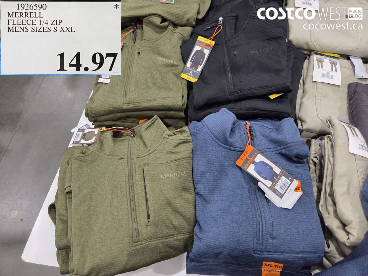 MERRELL FLEECE 1/4 ZIP MENS SIZES S-XXL