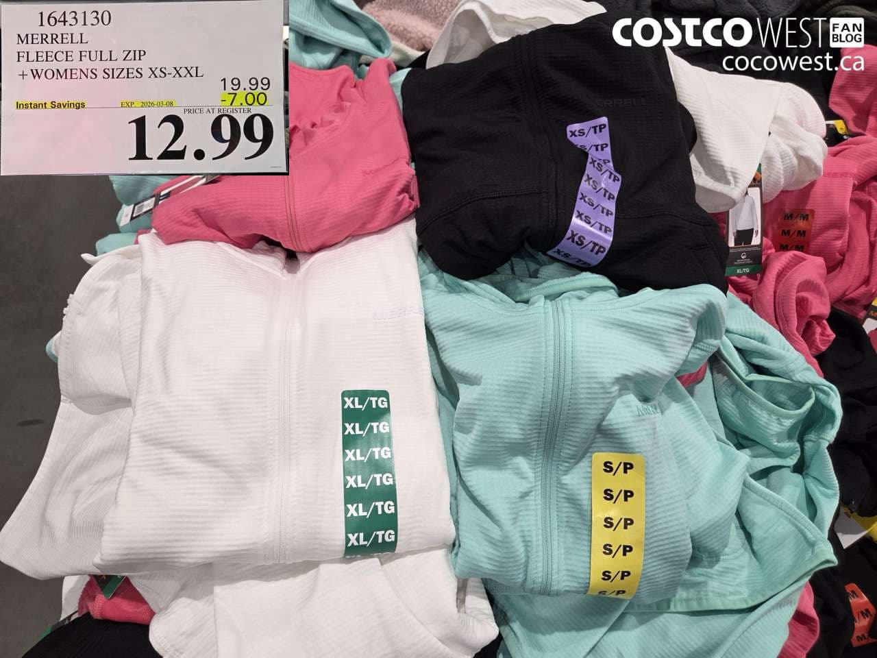 MERRELL FLEECE FULL ZIP +WOMENS SIZES XS-XXL